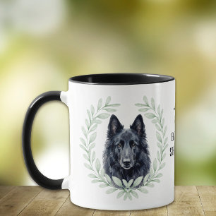 Mug Couronne d'eucalyptus Chien de berger belge Monogr