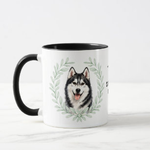 Mug Couronne d'eucalyptus Chien Husky Sibérien Monogra