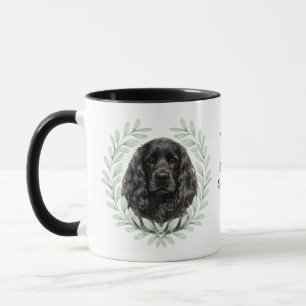Mug Couronne d'eucalyptus Cocker Spaniel noir Monogram