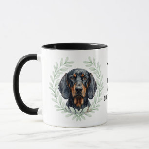 Mug Couronne d'eucalyptus Monogramme de Black and Tan 