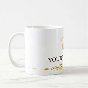 Mug Couronne d'or + votre texte et arrière - plan