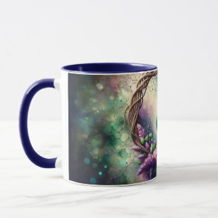 Mug Couronne florale de paon enchanté