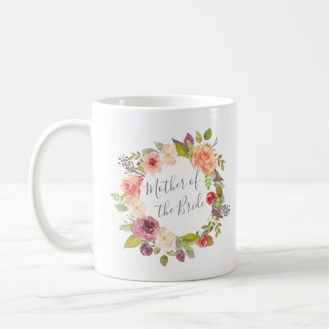 Mug Couronne florale estivale vibrante Mère de la mari (Gauche)
