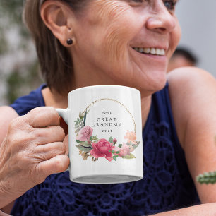 Mug Couronne florale rose en or Meilleure arrière-gran
