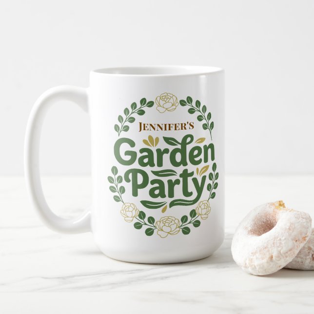 Mug Couronne personnalisée élégante pour fête de jardi (Avec donut)