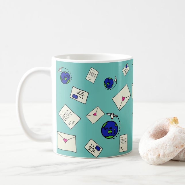 Mug Courrier dans le monde (Avec donut)