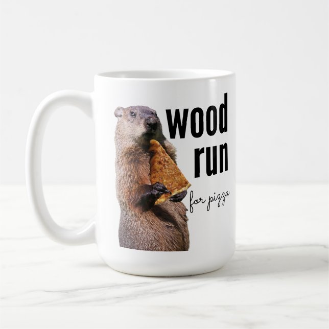 Mug Cours de bois pour pizza (avec Woodchuck) (Gauche)