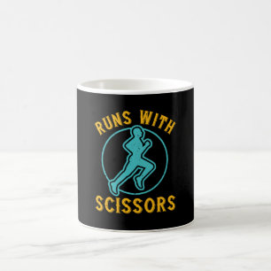 Mug Course à pied - Court avec des ciseaux