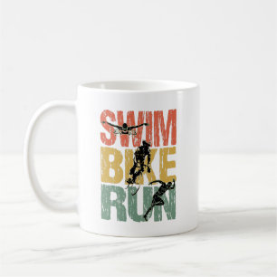 Mug Course à vélo de natation - Triathlon Vintage