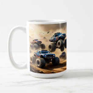 Mug Courses de Monster Trucks dans le désert,