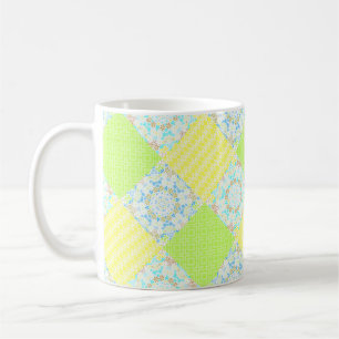 Mug Courtepoint patchwork ornemental rétro floral vint