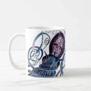 Mug Coutume bleu Octopus marine côtière moderne violet