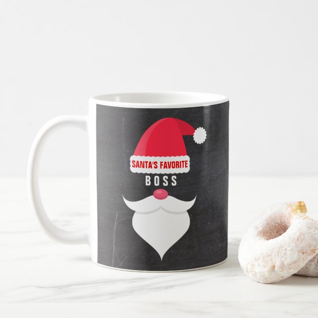 Mug Coutume préférée du patron de Père Noël de Noël (Avec donut)