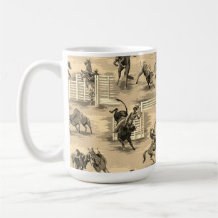 Mug Cow-boy de Rodéo Occidental Rétro Vintage