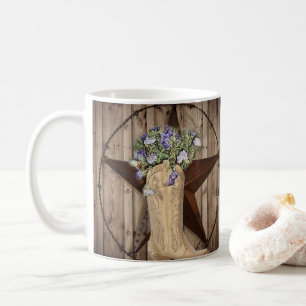 Mug cow-girl de l'ouest fleur sauvage de la grange rus