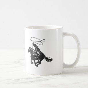 Mug Cowboy à cheval bourré courant avec lasso
