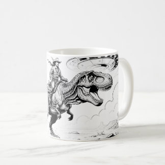 Mug Cowboy à cheval sur un dinosaure