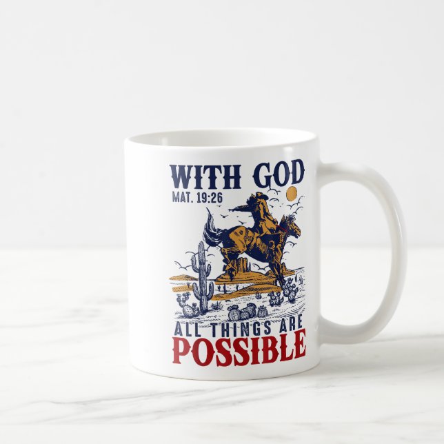 Mug Cowboy Bible Scripture Verse Western Jesus For Men (Droite)