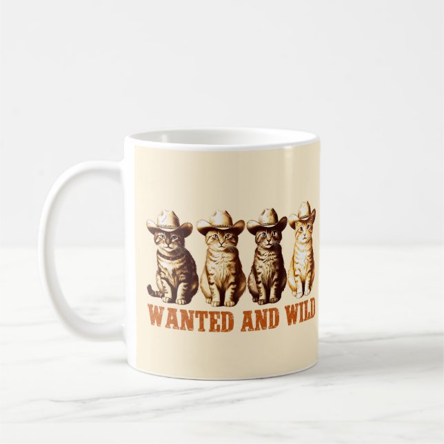 Mug Cowboy Cats Wild Western Kitty Graphic, (Gauche)