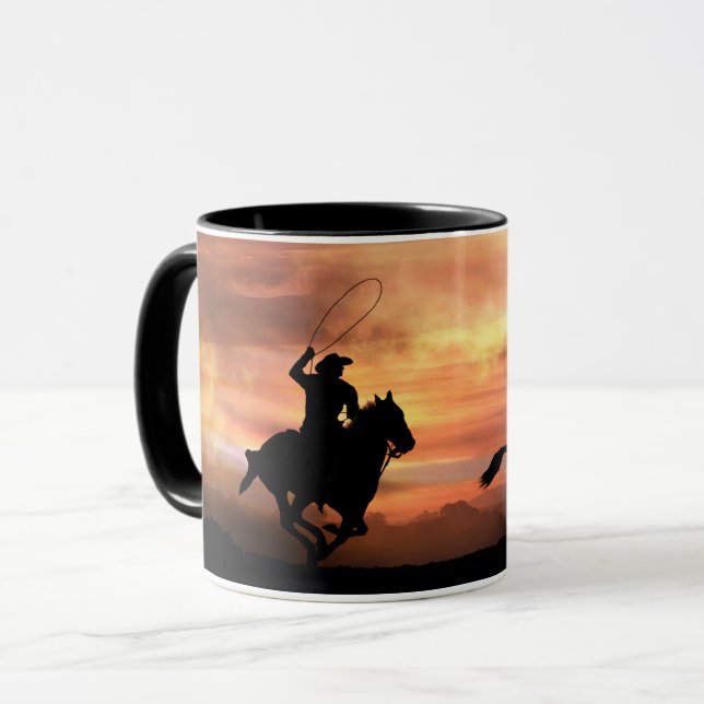 Mug Cowboy Country Western Rodeo Roping Wild Horse (Devant gauche)