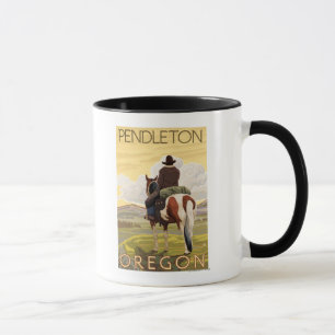 Mug Cowboy & Horse - Pendleton, Oregon