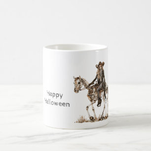 Mug Cowgirl d'Halloween squelette de cheval western