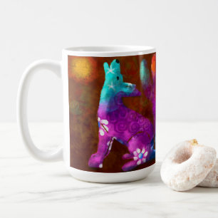 Mug Coyote Art Abstrait Saguaro Cactus Désert Brown