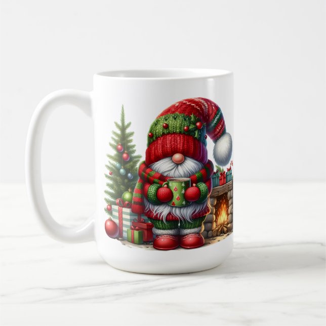 Mug Cozy Christmas Gnome Art – Festive Holiday (Gauche)