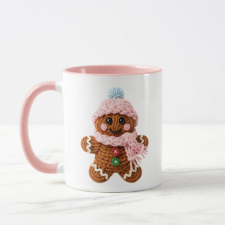 Mug Cozy Knitted Gingerbread Winter Character