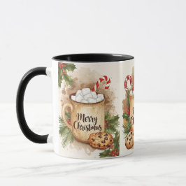 Mug Cozy marshmallow merry Christmas holly festive