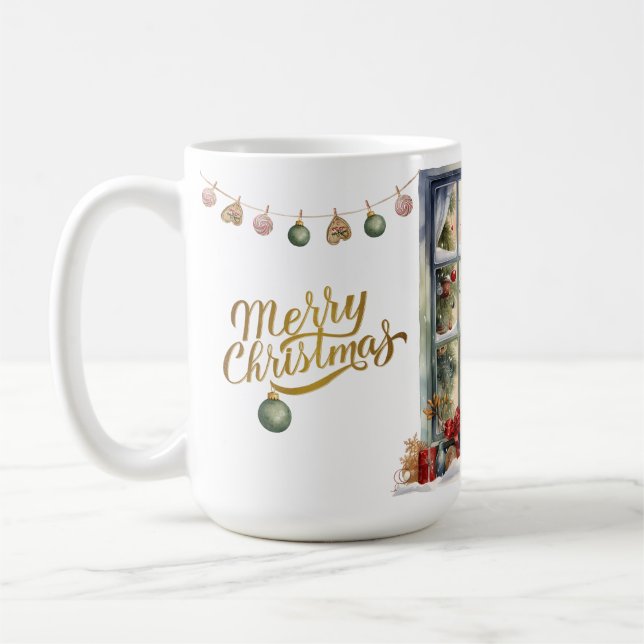 Mug Cozy Merry Christmas Paper Plate with Winter (Gauche)