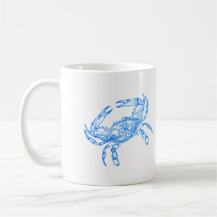 Mug crabe bleu vintage