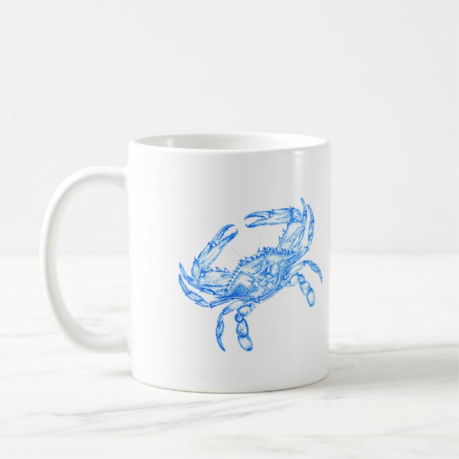 Mug crabe bleu vintage (Gauche)