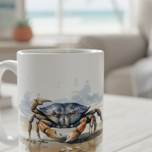 Mug Crabe de plage aquarelle