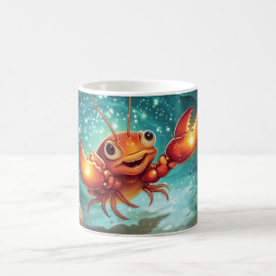 Mug crabe de rivière de dessin animé.