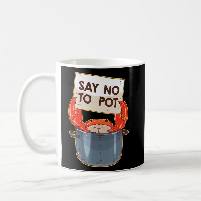 Mug Crabe : Non Au Crabe Pot (Gauche)