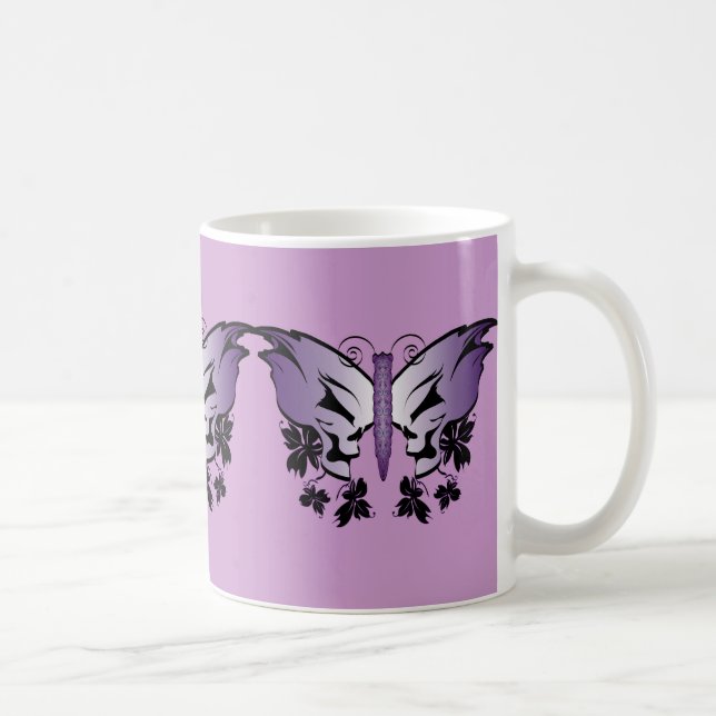 Mug Crâne à papillon pourpre (Droite)