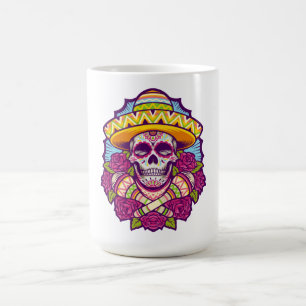 Mug Crâne à sucre avec Sombrero   Dia De Los Muertos