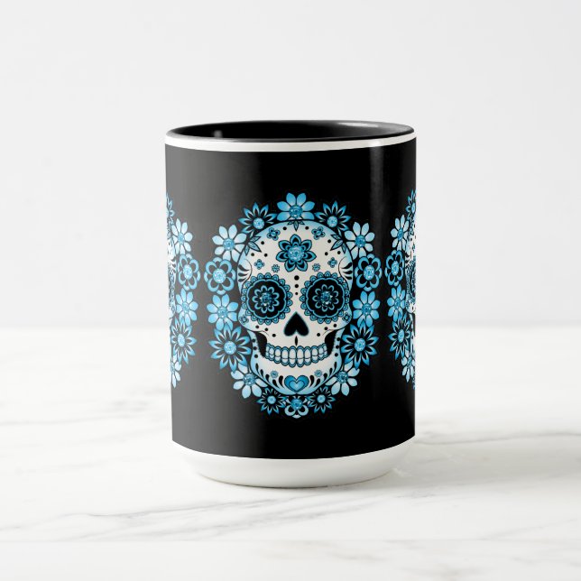 Mug Crâne à sucre bleu (Centre)