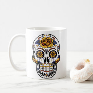 Mug Crâne à sucre rose jaune