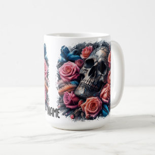 Mug Crâne avec Roses et Bluebird