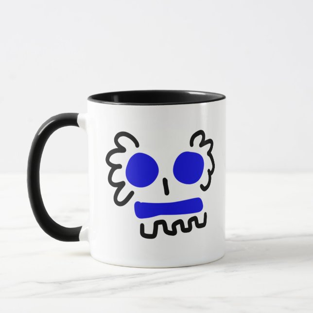Mug crâne bleu non effrayant (Gauche)