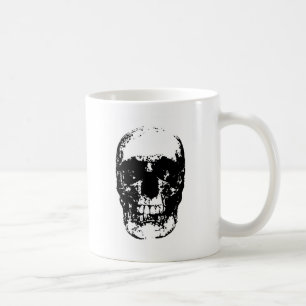 Mug Crâne d'art pop noir et blanc