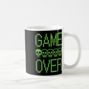 Mug Crâne de joueur de pixel game over jeu vidéo rétro