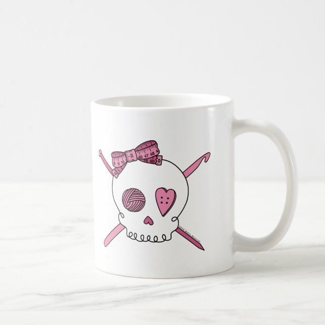Mug Crâne de métier (rose) (Droite)