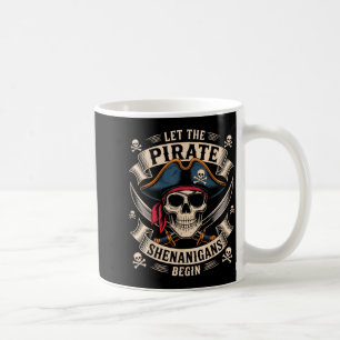 Mug Crâne d'Halloween Laissez les Pirateries Commencer