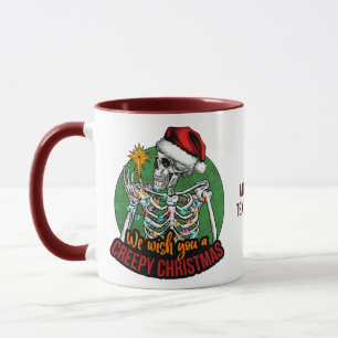 Mug Crâne effrayant Noël Souhaite un rouge effrayant
