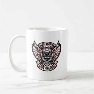 Mug Crâne et ailes aéroportées des parachutistes