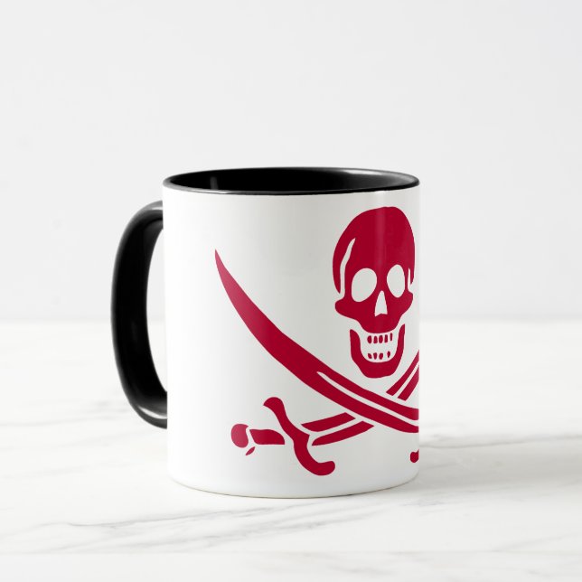 Mug Crâne et épées de Crimson Drapeau pirate de Calico (Devant gauche)