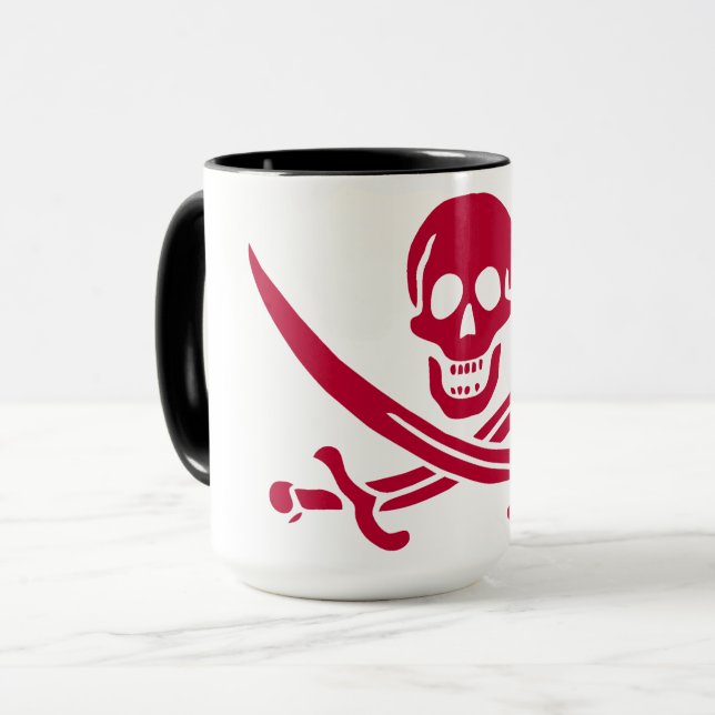 Mug Crâne et épées de Crimson Drapeau pirate de Calico (Devant gauche)
